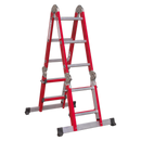Sealey AFPL2 4-Way Aluminium Adjustable Height Folding Platform Ladder EN 131
