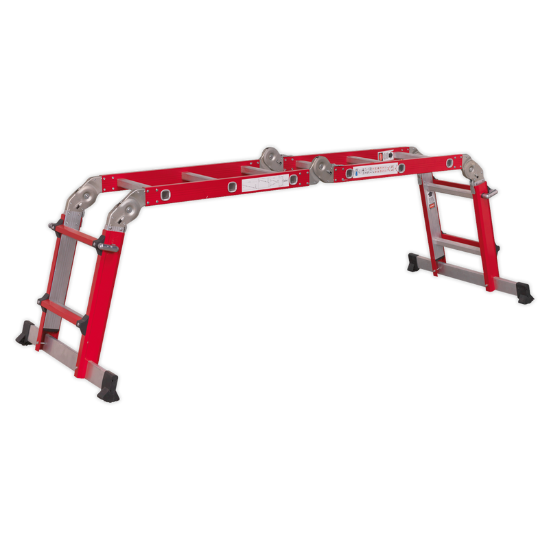Sealey AFPL2 4-Way Aluminium Adjustable Height Folding Platform Ladder EN 131