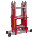 Sealey AFPL2 4-Way Aluminium Adjustable Height Folding Platform Ladder EN 131
