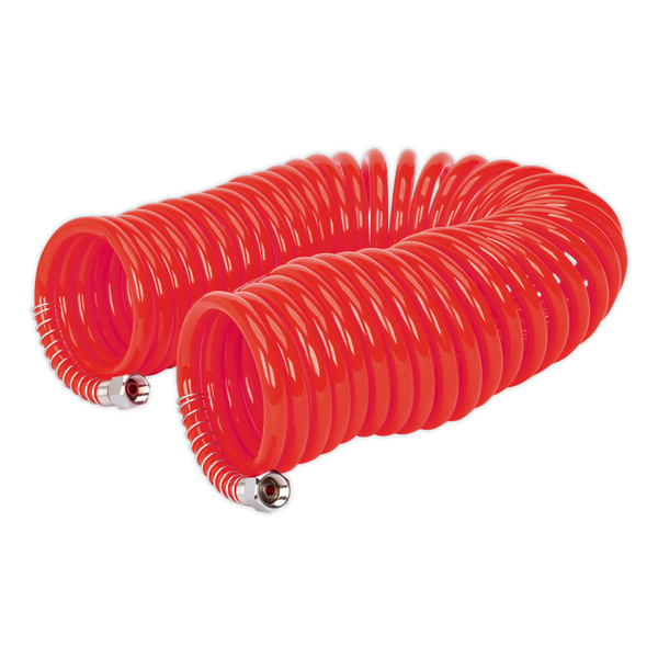 Sealey AH10C/6 10m x √ÉÀú6mm PU Coiled Air Hose with 1/4"BSP Unions