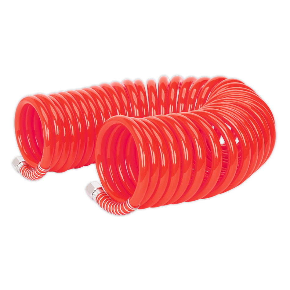 Sealey AH10C/8 PU Coiled Air Hose 10m x ‚àö√â√Ä√∫8mm with 1/4"BSP Unions