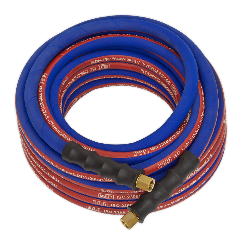 Sealey AH10R 10m x ‚àö√â√Ä√∫8mm Extra-Heavy-Duty Air Hose with 1/4"BSP Unions