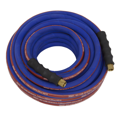 Sealey AH15R 15m x ‚àö√â√Ä√∫8mm Extra-Heavy-Duty Air Hose with 1/4"BSP Unions