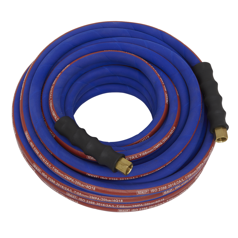 Sealey AH15R 15m x ‚àö√â√Ä√∫8mm Extra-Heavy-Duty Air Hose with 1/4"BSP Unions