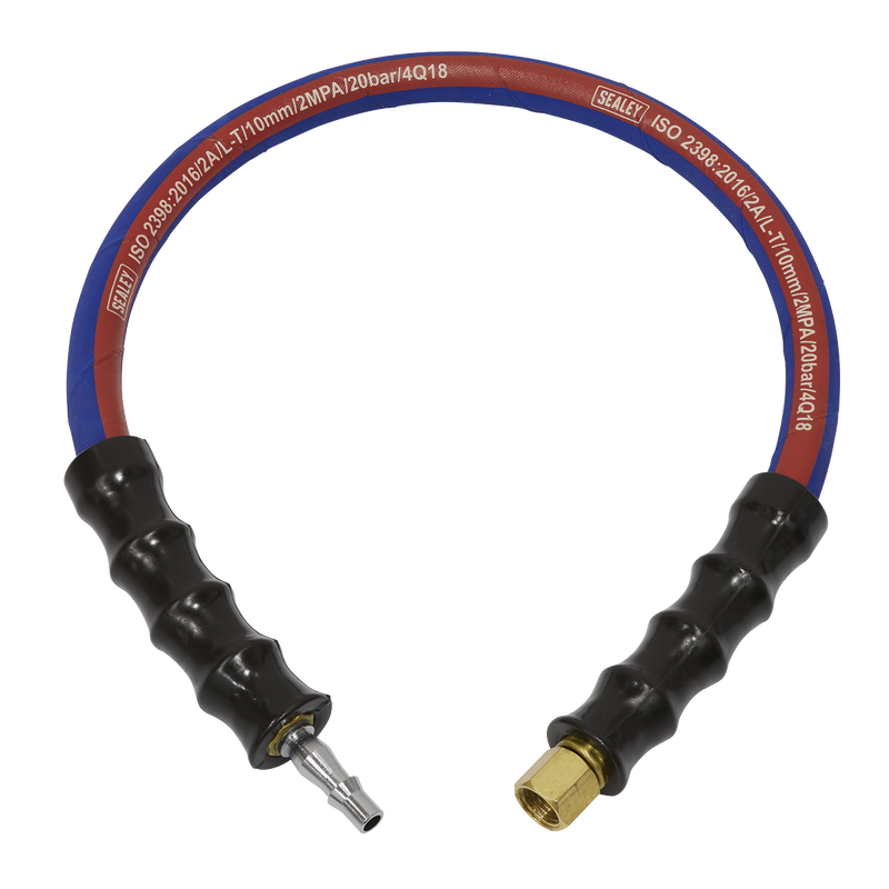 Sealey AH2R/38 600mm x √ÉÀú10mm Air Leader Hose with Tailpiece & 1/4"BSP Union