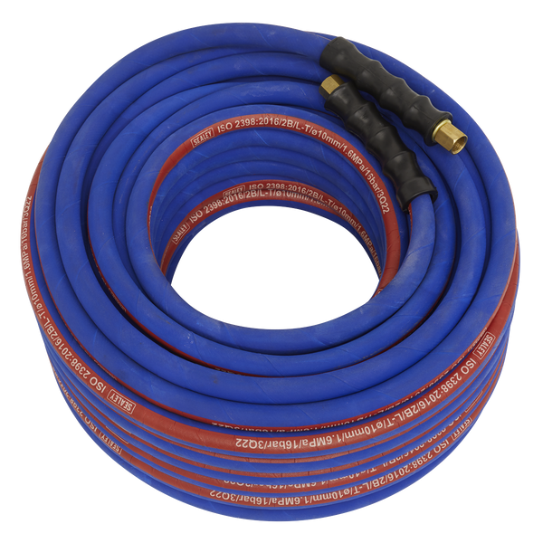 Sealey AH30R/38 Air Hose 30m x 10mm with 1/4"BSP Unions Extra-Heavy-Duty