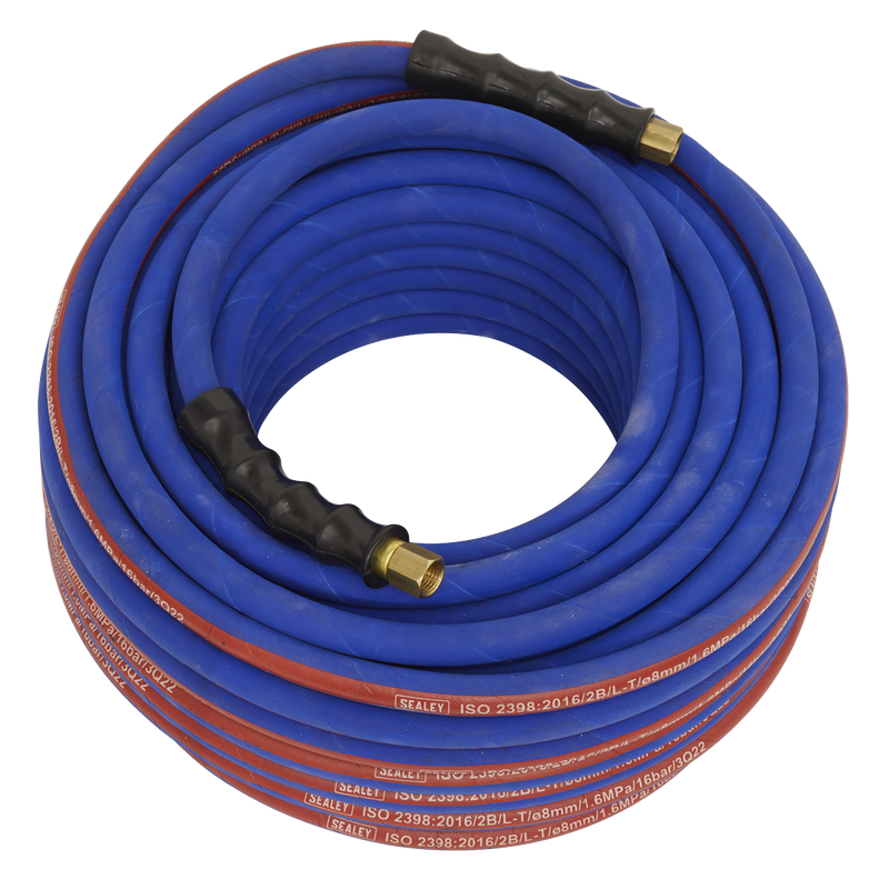 Sealey AH30R Air Hose 30m x 8mm with 1/4"BSP Unions Extra Heavy-Duty