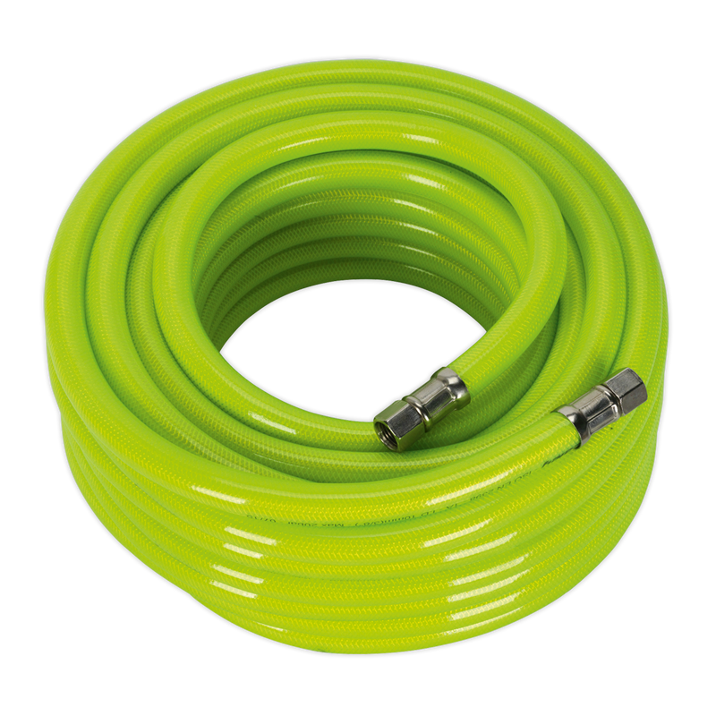 Sealey AHFC1538 15m x Ø10mm High-Visibility Air Hose with 1/4"BSP Unions