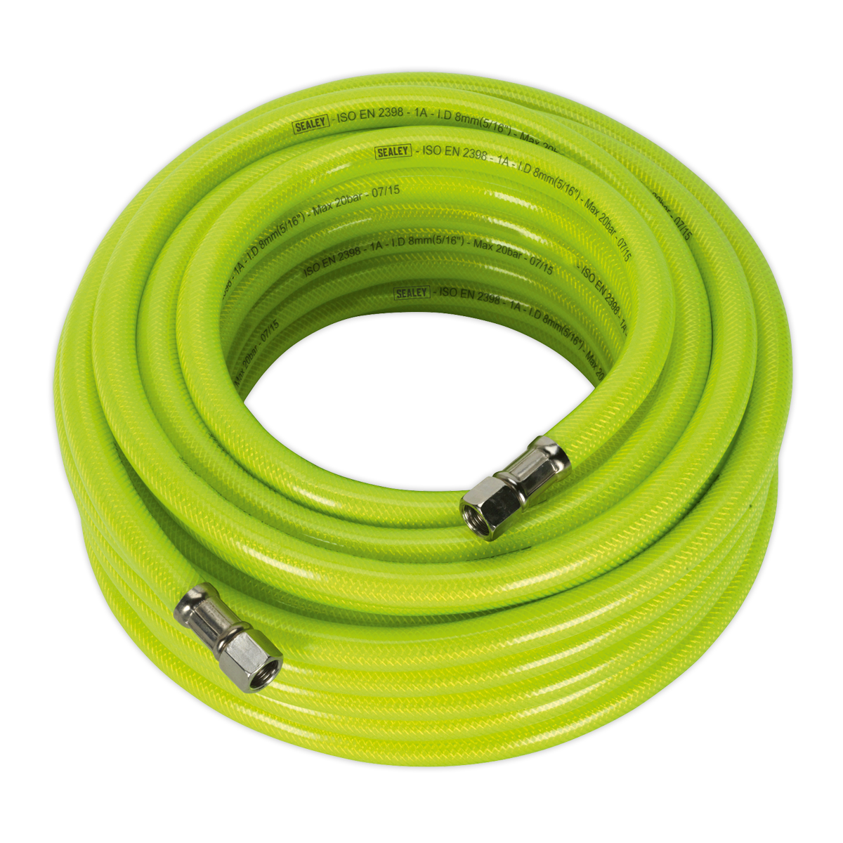 Sealey AHFC15 15m x â€šÃ Ã¶âˆšÃ¢âˆšÃ„âˆšâˆ«8mm High-Visibility Air Hose with 1/4"BSP Unions