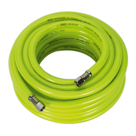 Sealey AHFC15 15m x â€šÃ Ã¶âˆšÃ¢âˆšÃ„âˆšâˆ«8mm High-Visibility Air Hose with 1/4"BSP Unions