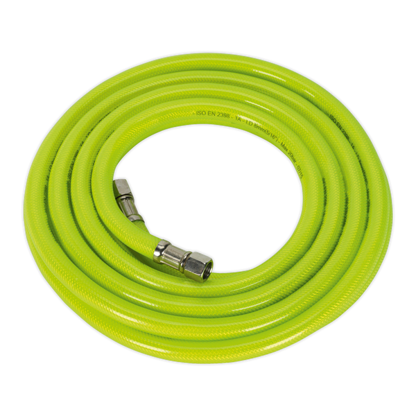 Sealey AHFC5 5m x √ÉÀú8mm High-Visibility Air Hose with 1/4"BSP Unions