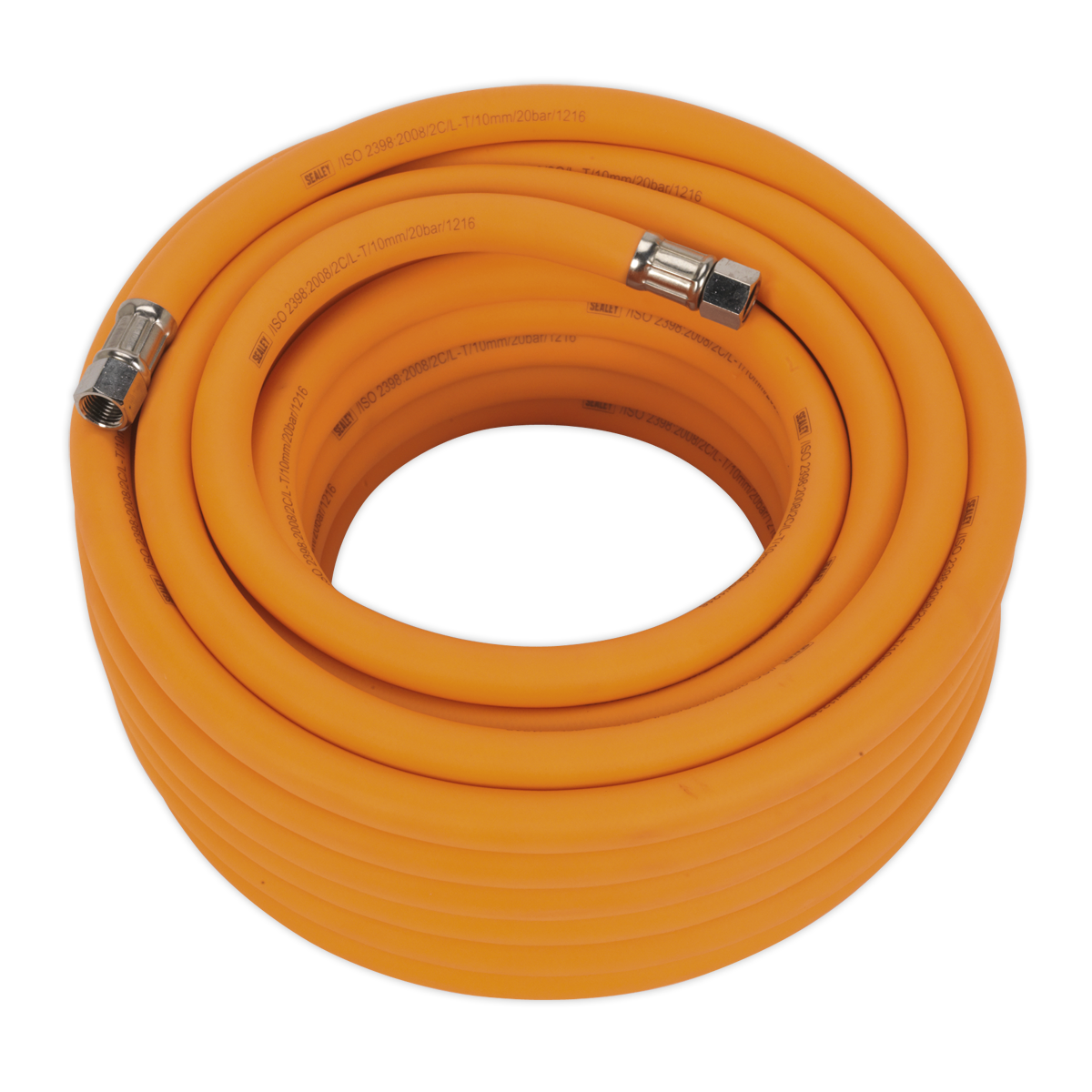 Sealey AHHC1538 15m x â€šÃ Ã¶âˆšÃ¢âˆšÃ„âˆšâˆ«10mm High-Visibility Hybrid Air Hose with 1/4"BSP Unions