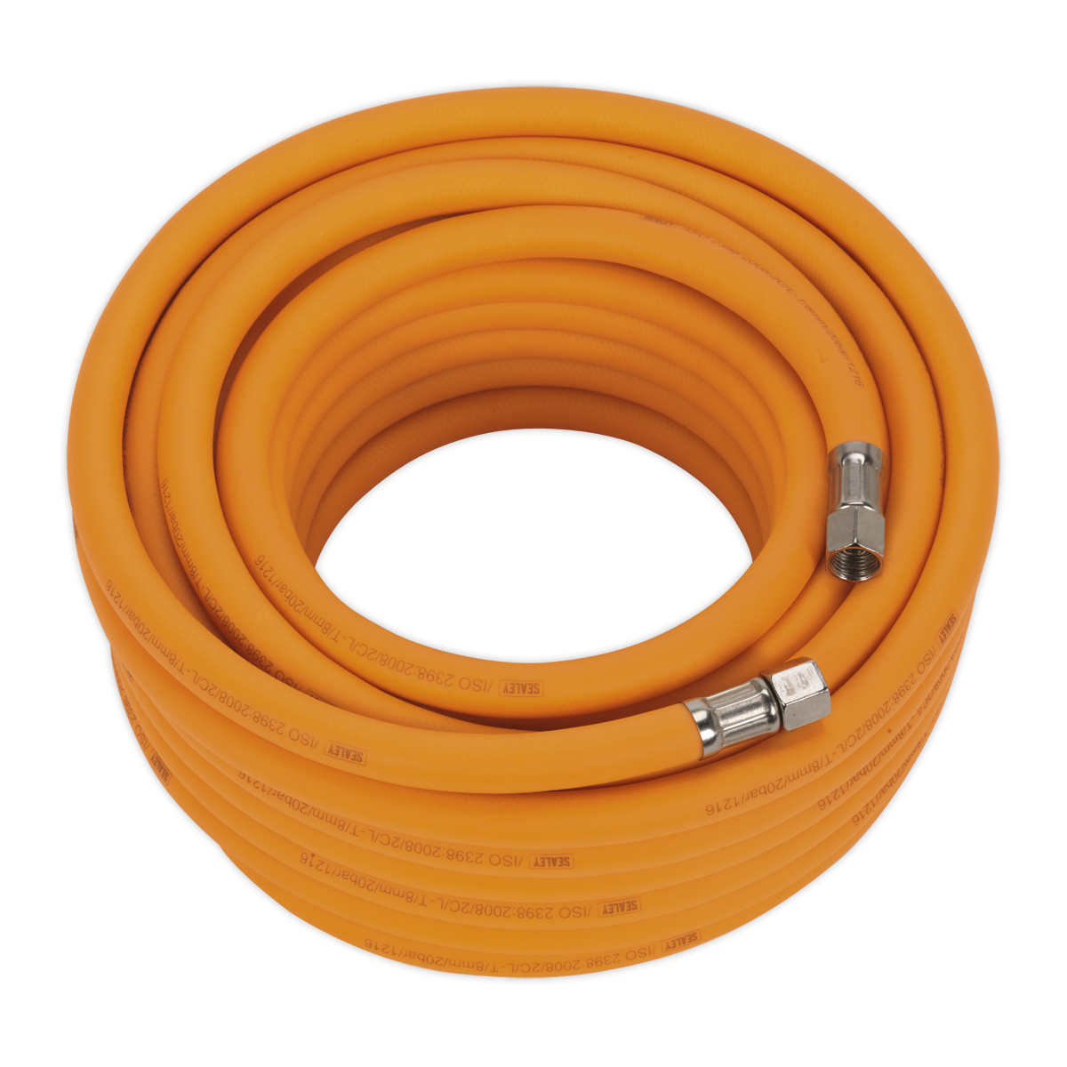 Sealey AHHC15 15m x â€šÃ Ã¶âˆšÃ¢âˆšÃ„âˆšâˆ«8mm High-Visibility Hybrid Air Hose with 1/4"BSP Unions