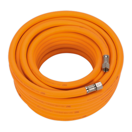 Sealey AHHC15 15m x â€šÃ Ã¶âˆšÃ¢âˆšÃ„âˆšâˆ«8mm High-Visibility Hybrid Air Hose with 1/4"BSP Unions