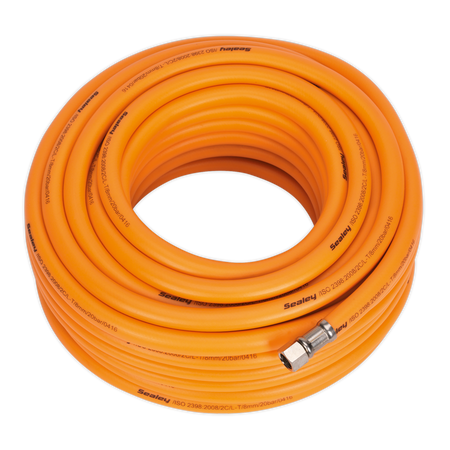 Sealey AHHC20 20m x â€šÃ Ã¶âˆšÃ¢âˆšÃ„âˆšâˆ«8mm High-Visibility Hybrid Air Hose with 1/4"BSP Unions