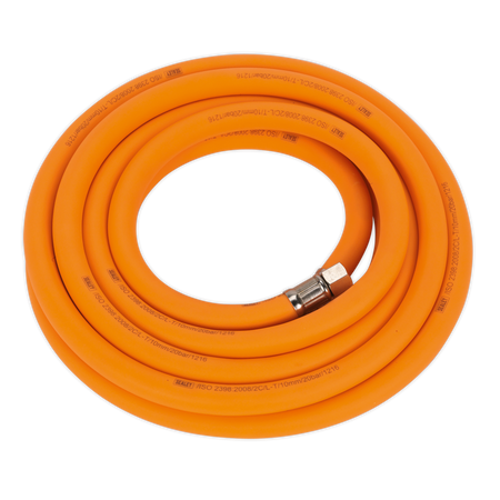 Sealey AHHC538 5m x â€šÃ Ã¶âˆšÃ¢âˆšÃ„âˆšâˆ«10mm High-Visibility Hybrid Air Hose with 1/4"BSP Unions