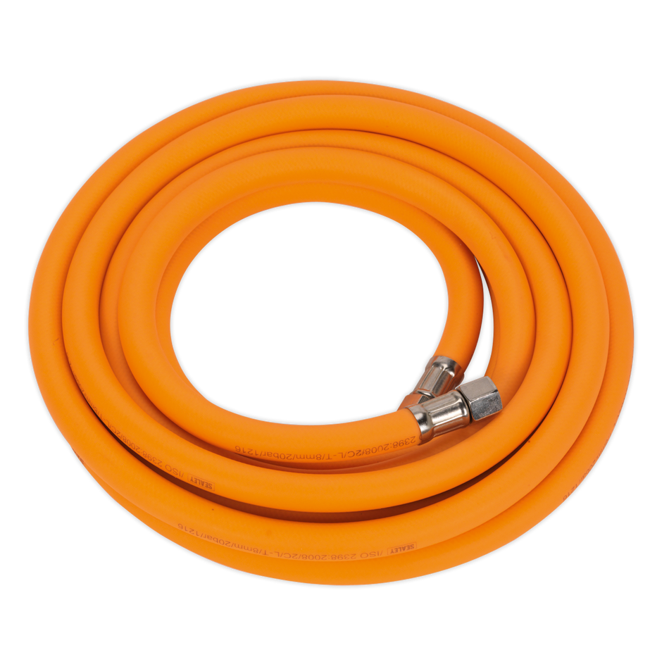 Sealey AHHC5 5m x ‚àö√â√Ä√∫8mm High-Visibility Hybrid Air Hose with 1/4"BSP Unions