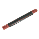 Sealey AK1412 1/4"Sq Drive Socket Retaining Rail with 12 Clips