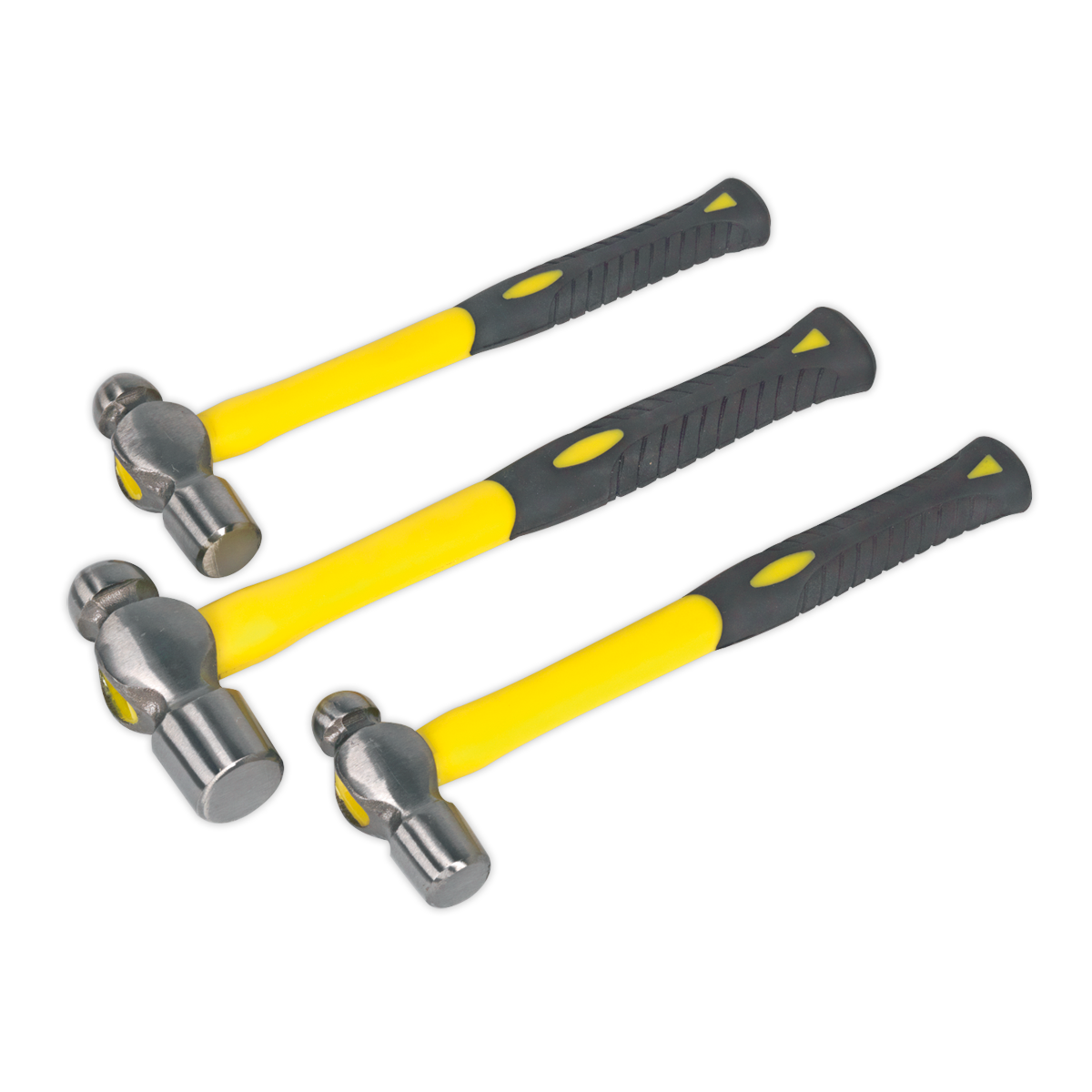 Sealey AK2031 3pc Ball Pein Hammer Set with Fibreglass Shafts