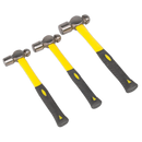 Sealey AK2031 3pc Ball Pein Hammer Set with Fibreglass Shafts