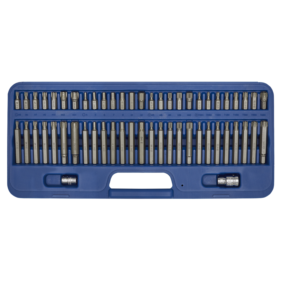 Sealey AK21956 56pc 3/8" & 1/2"Sq Drive Security TRX-Star*/Hex/ Ribe/Spline Bit Set