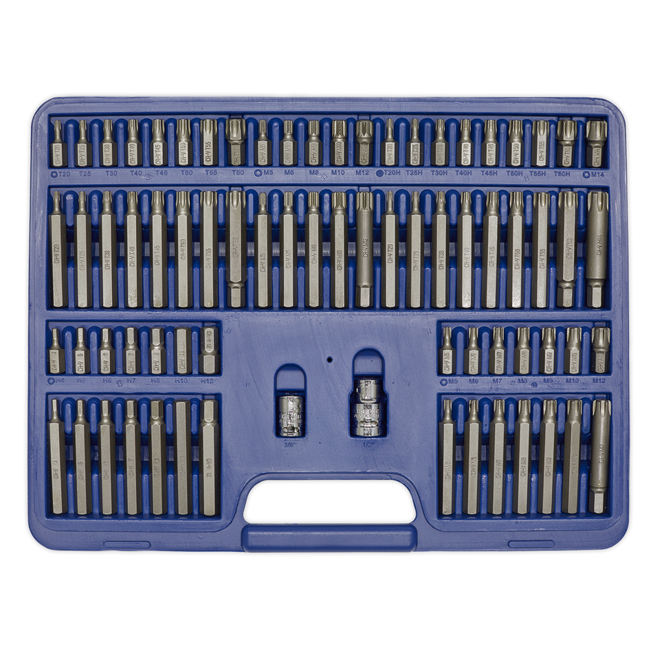 Sealey AK21974 74pc 3/8" & 1/2"Sq Drive TRX-Star*/Security TRX-Star*/Hex/Ribe/Spline Bit Set