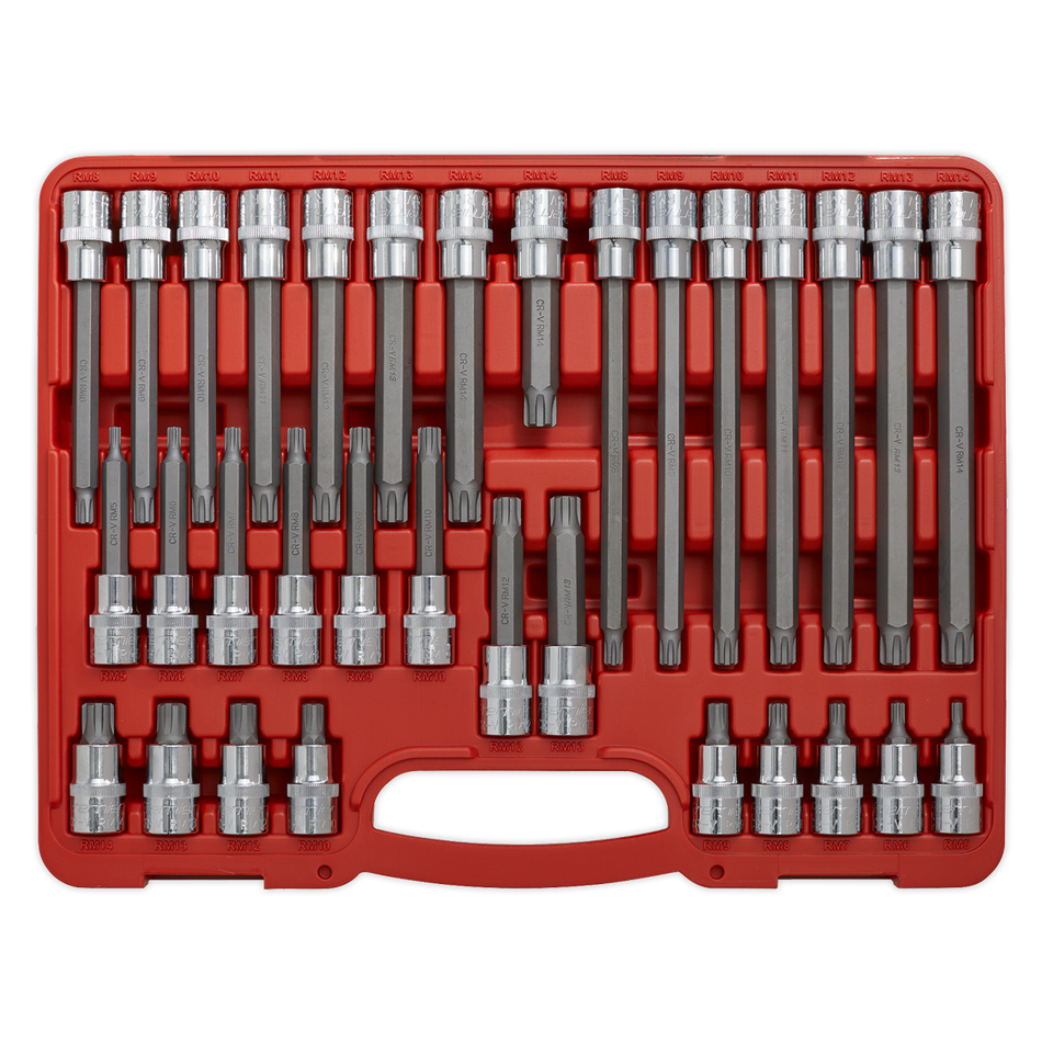 Sealey AK2198 32pc 1/2"Sq Drive Ribe Socket Bit Set