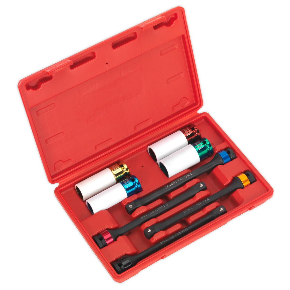 Sealey AK2243 8pc 1/2"Sq Drive Torque Stick & Alloy Wheel Impact Socket Set