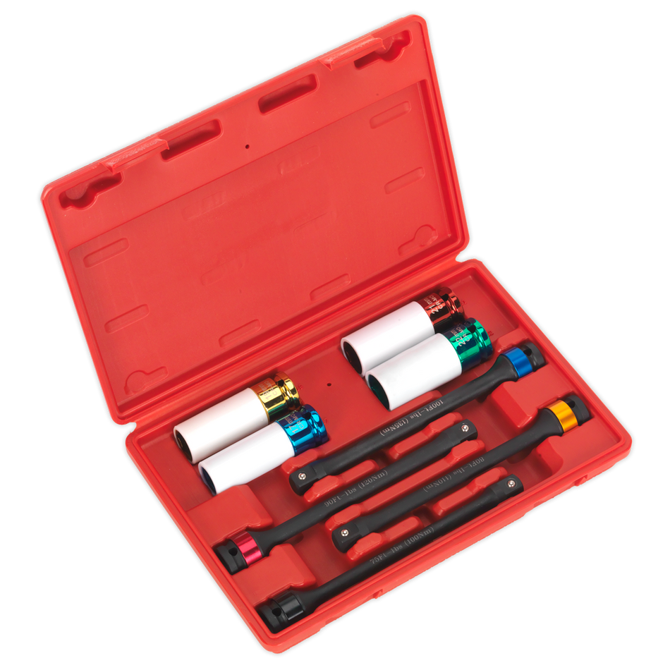 Sealey AK2243 8pc 1/2"Sq Drive Torque Stick & Alloy Wheel Impact Socket Set