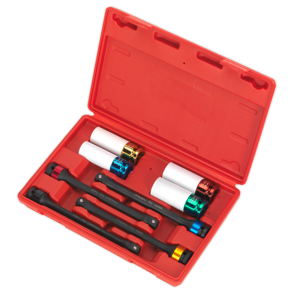 Sealey AK2243 8pc 1/2"Sq Drive Torque Stick & Alloy Wheel Impact Socket Set