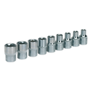 Sealey AK230 9pc 1/2"Sq Drive TRX-Star* Female Socket Set - E10-E24