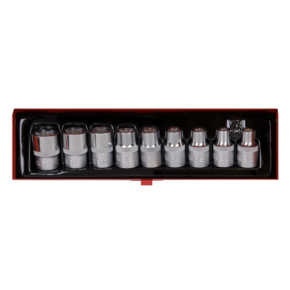 Sealey AK230 9pc 1/2"Sq Drive TRX-Star* Female Socket Set - E10-E24