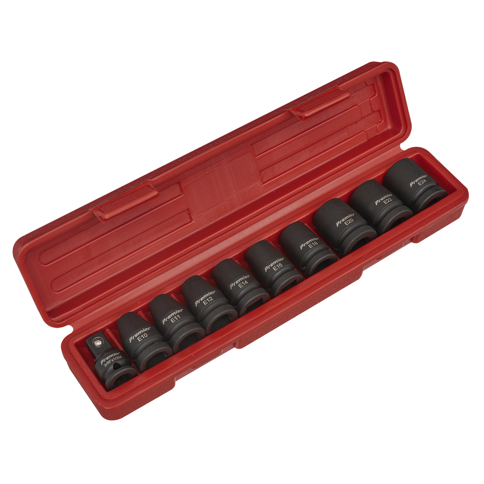 Sealey AK2301 10pc 1/2"Sq Drive Impact TRX-Star* Female Socket Set