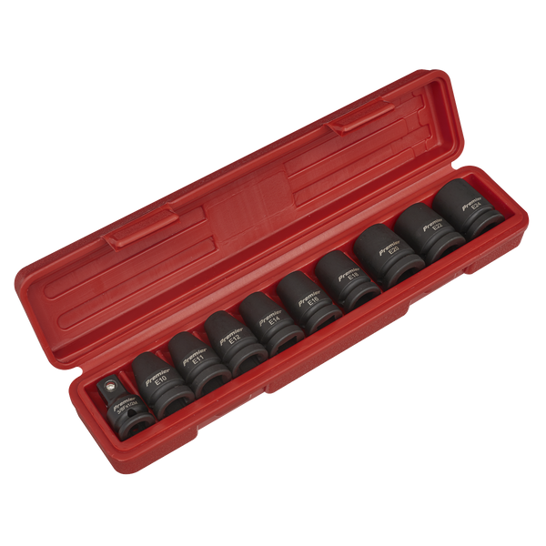Sealey AK2301 10pc 1/2"Sq Drive Impact TRX-Star* Female Socket Set