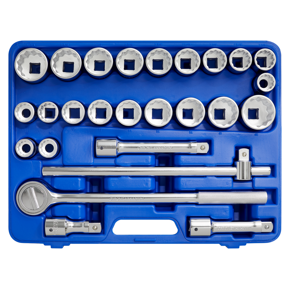 Sealey AK2582 26pc 3/4"Sq Drive 12-point WallDrive‚àö√á¬¨√Ü Socket Set - Metric/Imperial