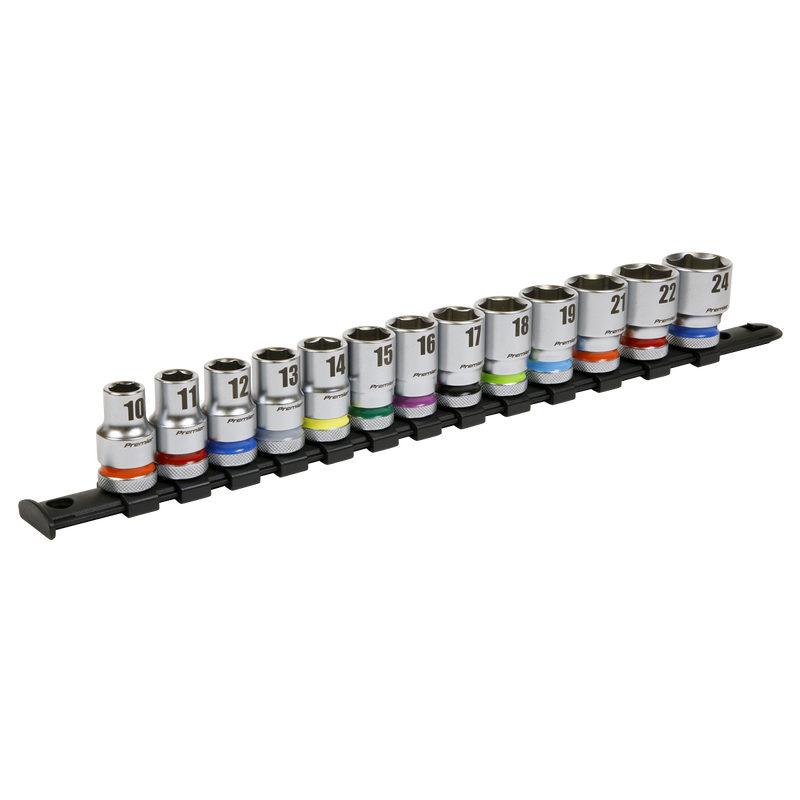 Sealey AK2661 Socket Set 13pc 1/2"Sq Drive 6pt WallDrive Metric