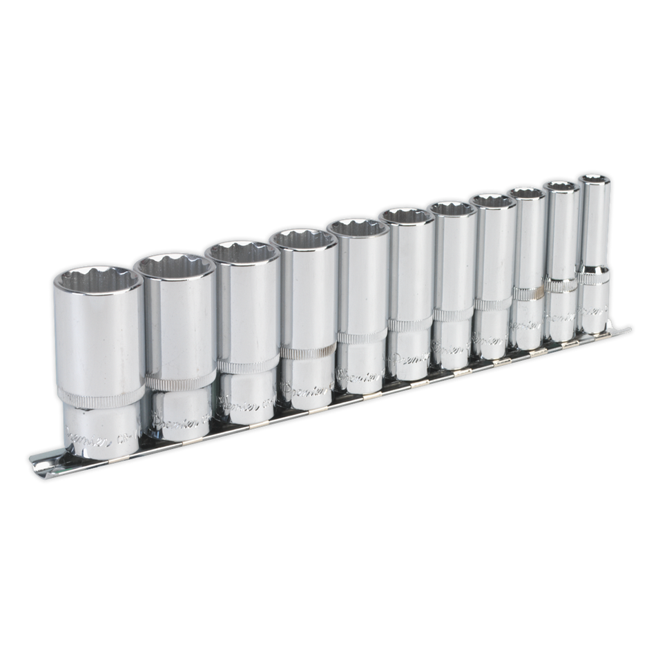 Sealey AK2673 11pc 3/8"Sq Drive 12pt Deep WallDrive‚àö√á¬¨√Ü Socket Set - Imperial