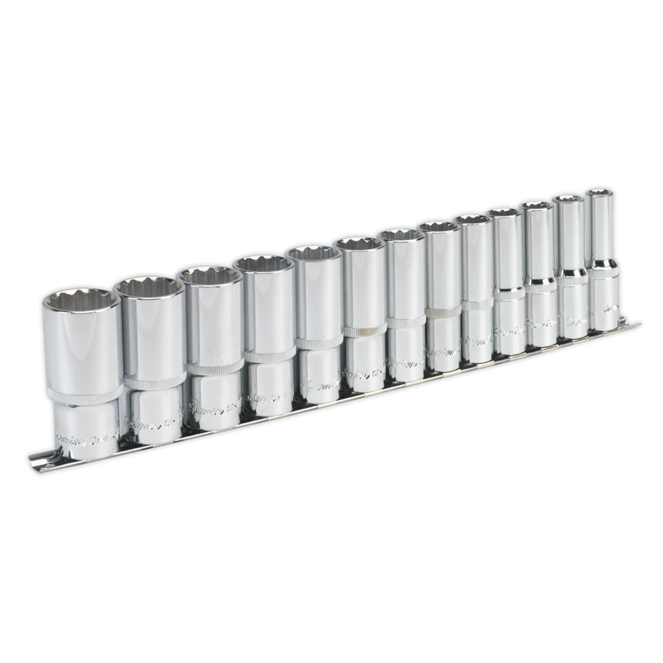 Sealey AK2675 13pc 1/2"Sq Drive 12pt Deep WallDrive‚àö√á¬¨√Ü Socket Set - Imperial