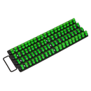 Sealey AK27051HV 1/4", 3/8" & 1/2"Sq Drive Socket Rail Tray - Hi-Vis Green