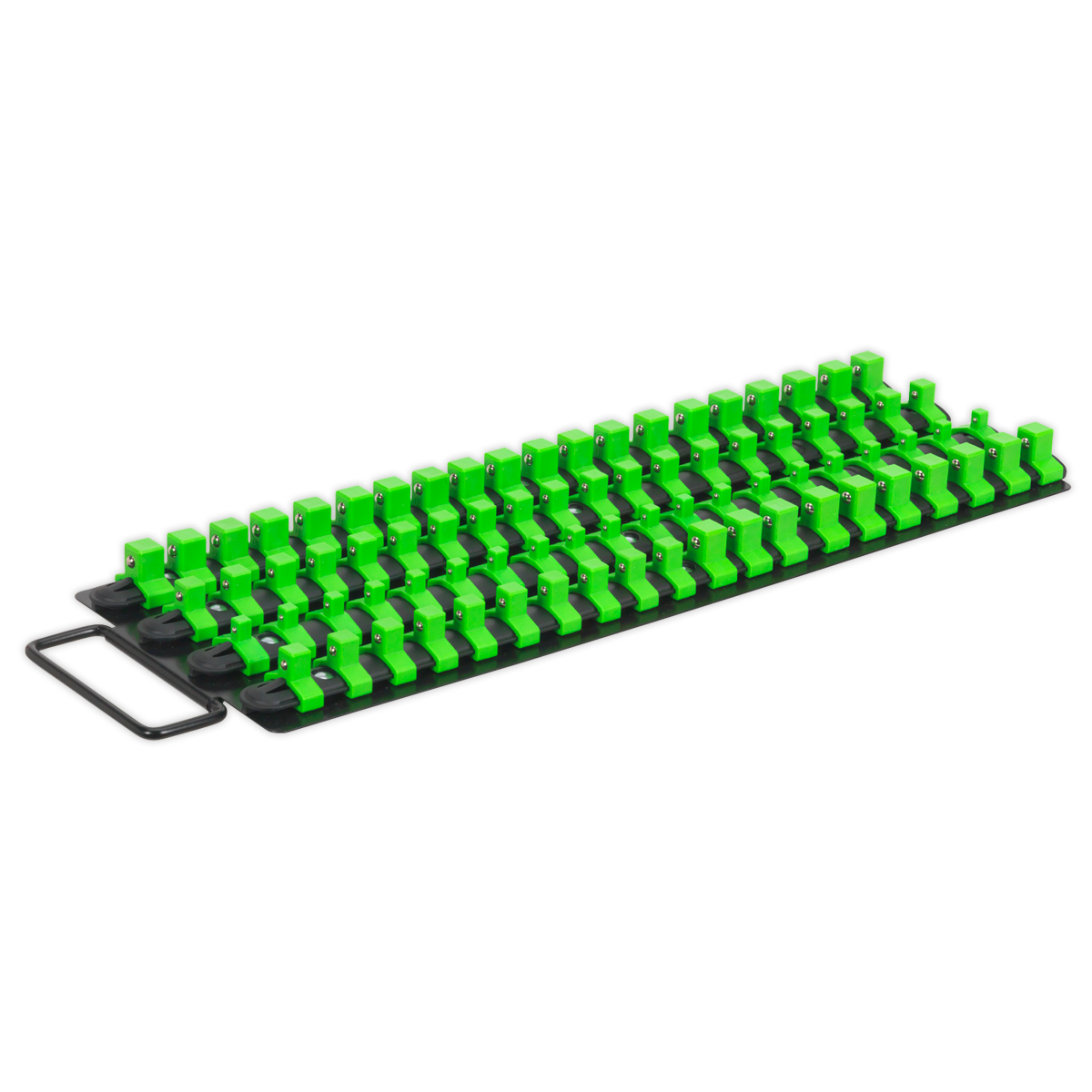 Sealey AK27051HV 1/4", 3/8" & 1/2"Sq Drive Socket Rail Tray - Hi-Vis Green