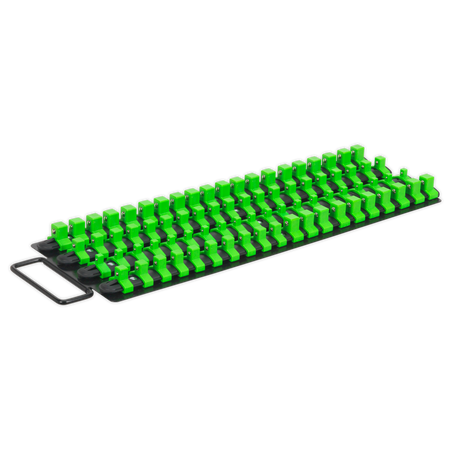 Sealey AK27051HV 1/4", 3/8" & 1/2"Sq Drive Socket Rail Tray - Hi-Vis Green