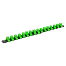 Sealey AK27054HV 1/2"Sq Drive Socket Retaining Rail with 16 Clips - Hi-Vis Green