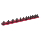 Sealey AK27082 1/4"Sq Drive Magnetic Socket Retaining Rail with 13 Clips