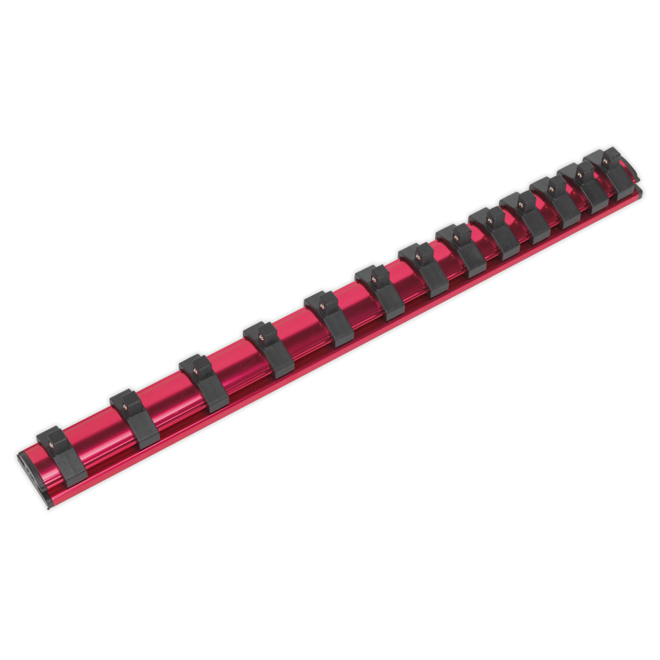 Sealey AK27082 1/4"Sq Drive Magnetic Socket Retaining Rail with 13 Clips