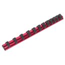 Sealey AK27083 3/8"Sq Drive Magnetic Socket Retaining Rail with 12 Clips
