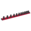 Sealey AK27083 3/8"Sq Drive Magnetic Socket Retaining Rail with 12 Clips