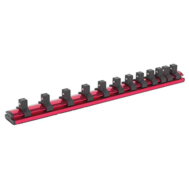 Sealey AK27083 3/8"Sq Drive Magnetic Socket Retaining Rail with 12 Clips