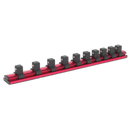 Sealey AK27084 1/2"Sq Drive Magnetic Socket Retaining Rail with 10 Clips
