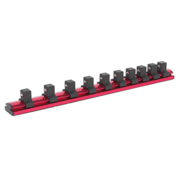 Sealey AK27084 1/2"Sq Drive Magnetic Socket Retaining Rail with 10 Clips