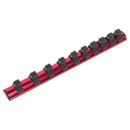 Sealey AK27084 1/2"Sq Drive Magnetic Socket Retaining Rail with 10 Clips